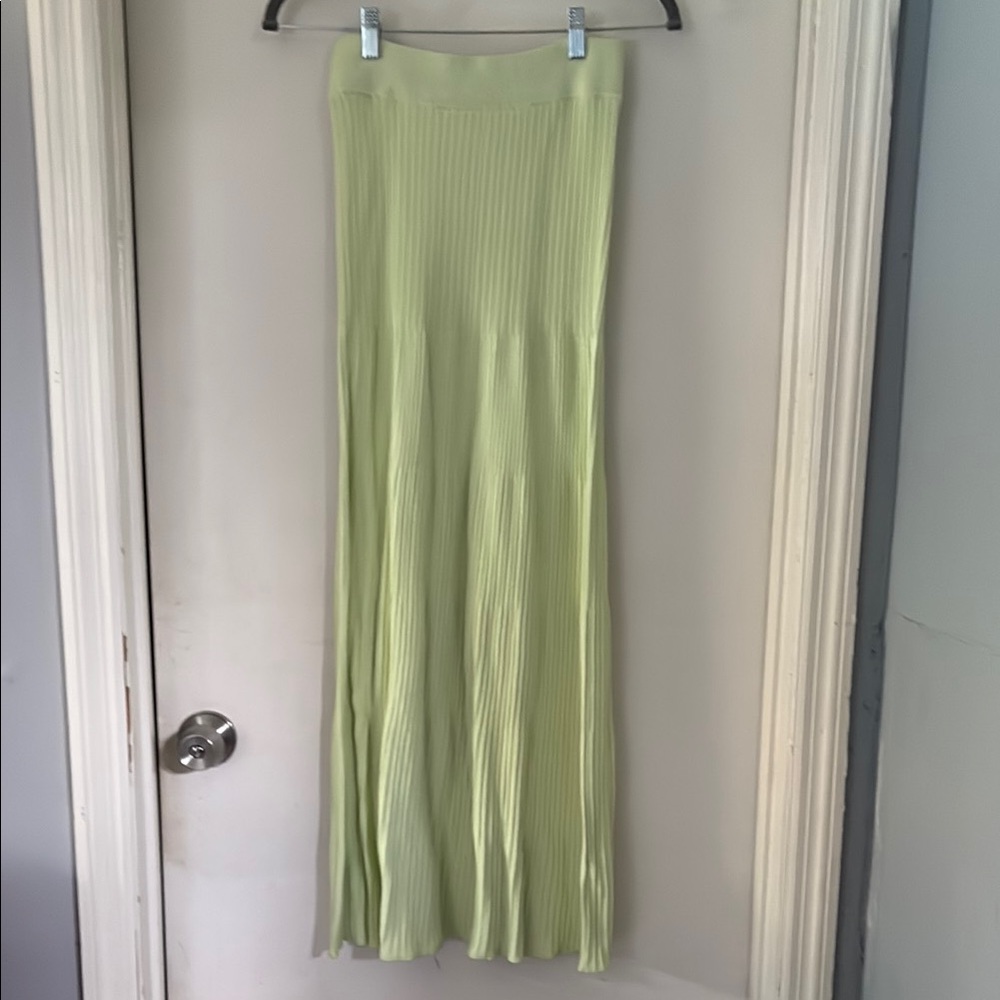 Free People Elegant Green Pleated Skirt